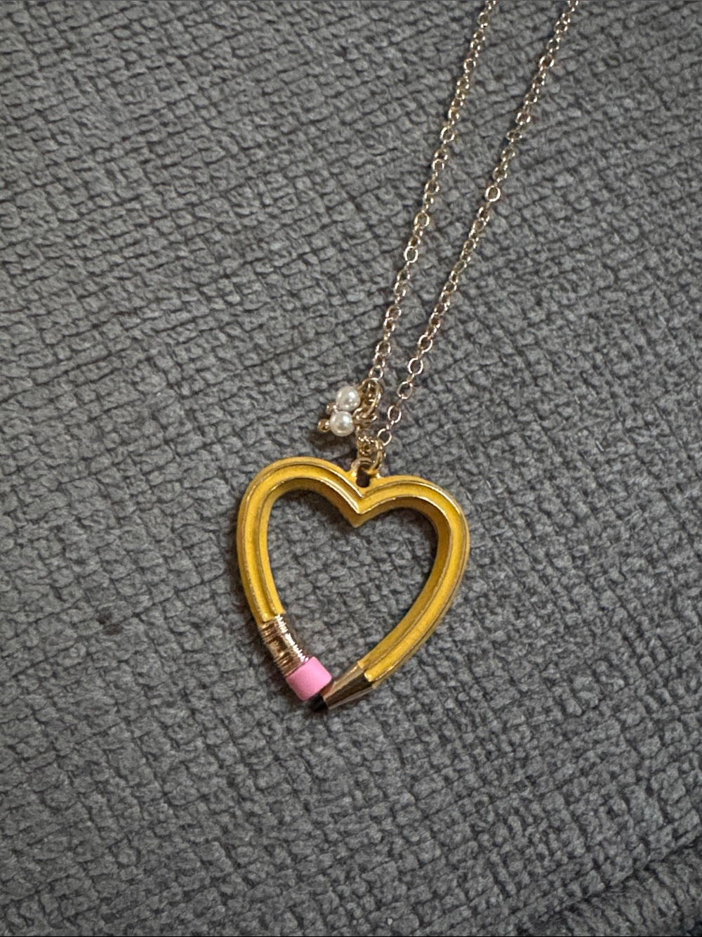 Gold Heart Pencil Necklace